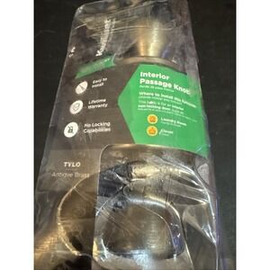 Kwikset Hall Closet Microban Tustin Knob‎ Antique Brass Passage Door Knob